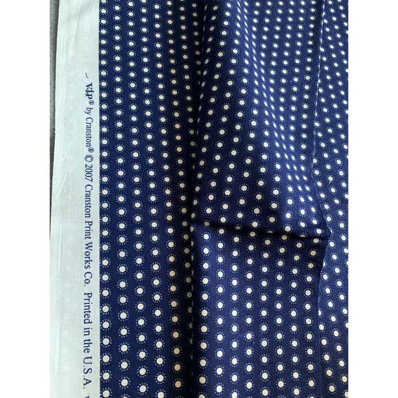 VIP Cranston Blue Polka Dot Cotton Fabric 1/2 Yard 44" wide Crafts & Sewing Proj - Picture 2 of 5